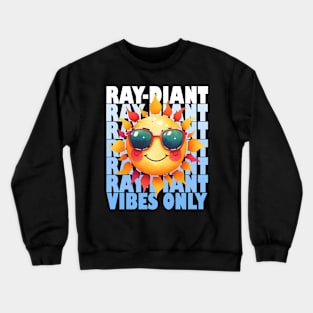 Sunny Smiles: Adorable Summer Sun with Sunglasses Crewneck Sweatshirt